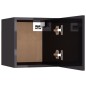 vidaXL Muebles de salón de pared 2 uds gris brillo 30,5x30x30 cm