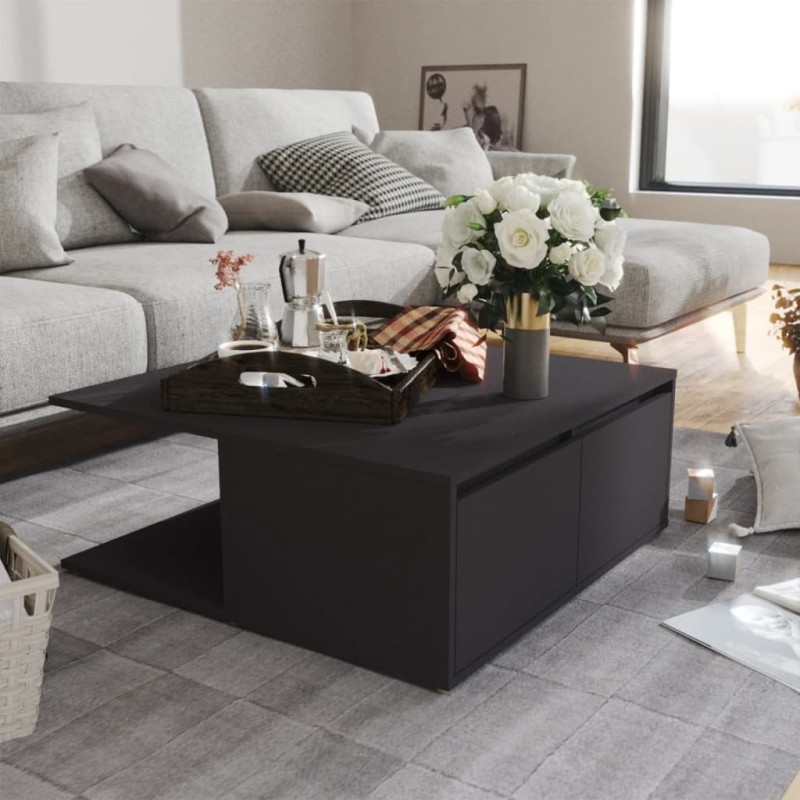 vidaXL Mesa de centro madera contrachapada gris 80x80x31 cm vidaXL Mesa de centro madera contrachapada gris 80x80x31 cm