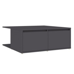 vidaXL Mesa de centro madera contrachapada gris 80x80x31 cm