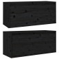 vidaXL Armarios de pared 2 uds madera maciza de pino negro 80x30x35 cm vidaXL Armarios de pared 2 uds madera maciza de pino negro 80x30x35 cm