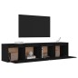 vidaXL Armarios de pared 2 uds madera maciza de pino negro 80x30x35 cm vidaXL Armarios de pared 2 uds madera maciza de pino negro 80x30x35 cm