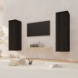 vidaXL Armarios de pared 2 uds madera maciza pino negro 30x30x100 cm vidaXL Armarios de pared 2 uds madera maciza pino negro 30x30x100 cm