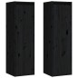 vidaXL Armarios de pared 2 uds madera maciza pino negro 30x30x100 cm vidaXL Armarios de pared 2 uds madera maciza pino negro 30x30x100 cm