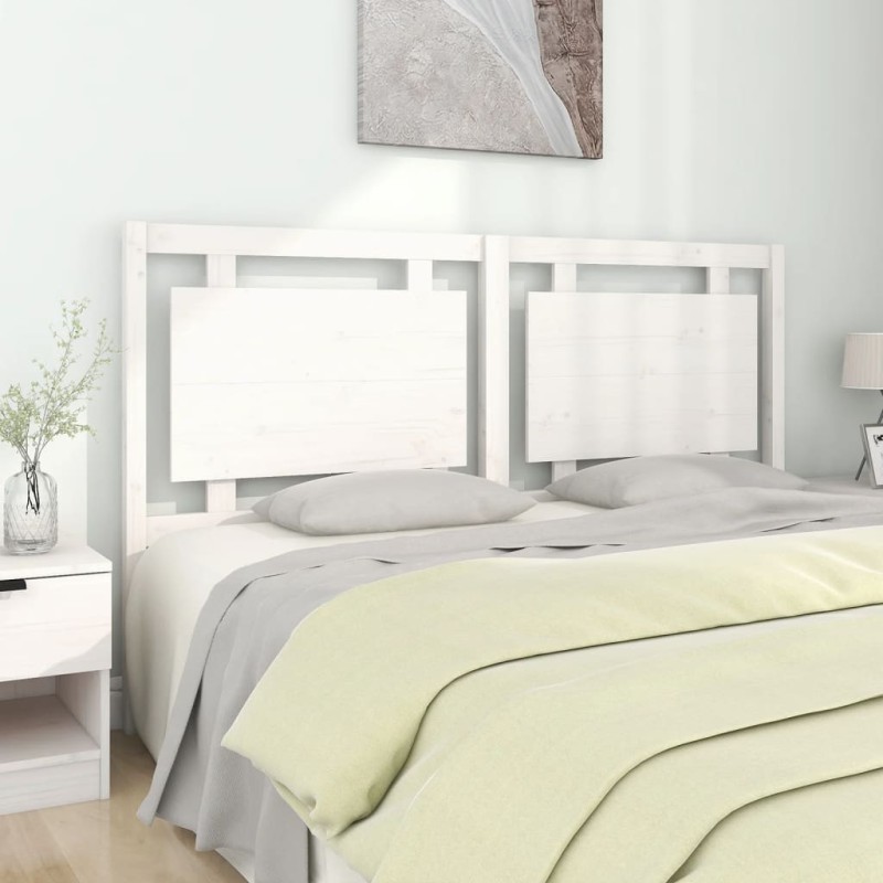 vidaXL Cabecero de cama madera maciza de pino blanco 165,5x4x100 cm vidaXL Cabecero de cama madera maciza de pino blanco 165,5x4x100 cm