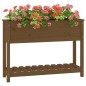 vidaXL Jardinera con estante madera maciza pino marrón 111,5x34,5x81cm vidaXL Jardinera con estante madera maciza pino marrón 111,5x34,5x81cm
