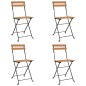 vidaXL Sillas cafetería plegables 4 uds acero y madera maciza de teca vidaXL Sillas cafetería plegables 4 uds acero y madera maciza de teca