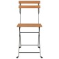 vidaXL Sillas cafetería plegables 4 uds acero y madera maciza de teca vidaXL Sillas cafetería plegables 4 uds acero y madera maciza de teca