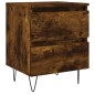 vidaXL Mesita de noche madera de ingeniería roble ahumado 40x35x50 cm vidaXL Mesita de noche madera de ingeniería roble ahumado 40x35x50 cm
