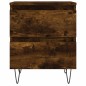 vidaXL Mesita de noche madera de ingeniería roble ahumado 40x35x50 cm vidaXL Mesita de noche madera de ingeniería roble ahumado 40x35x50 cm