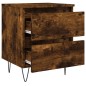 vidaXL Mesita de noche madera de ingeniería roble ahumado 40x35x50 cm vidaXL Mesita de noche madera de ingeniería roble ahumado 40x35x50 cm