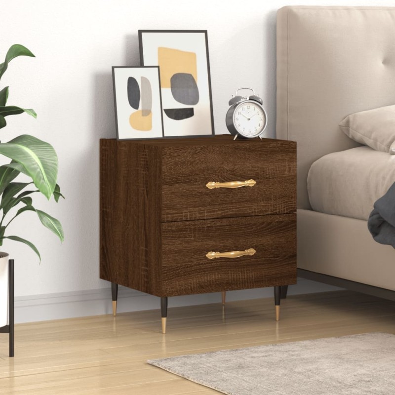 vidaXL Mesita de noche madera de ingeniería roble marrón 40x35x47,5 cm vidaXL Mesita de noche madera de ingeniería roble marrón 40x35x47,5 cm