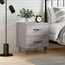 vidaXL Mesita de noche madera de ingeniería gris Sonoma 40x35x47,5 cm