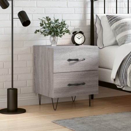 vidaXL Mesita de noche madera de ingeniería gris Sonoma 40x35x47,5 cm