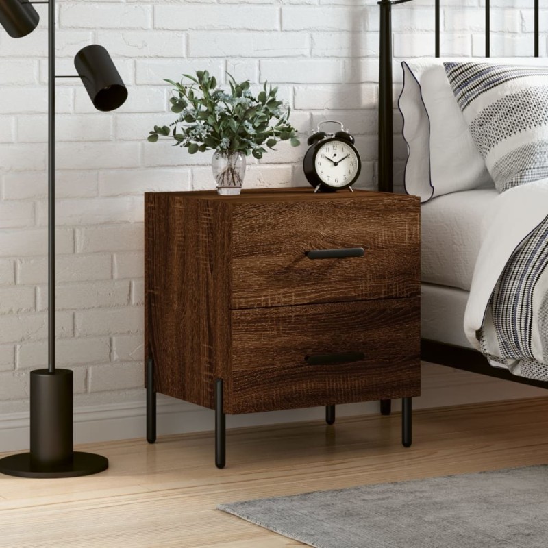vidaXL Mesita de noche madera de ingeniería roble marrón 40x35x47,5 cm vidaXL Mesita de noche madera de ingeniería roble marrón 40x35x47,5 cm