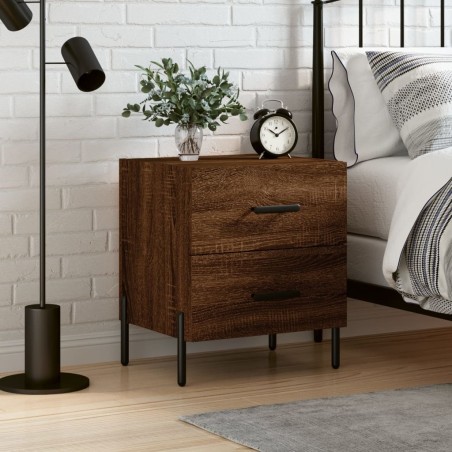 vidaXL Mesita de noche madera de ingeniería roble marrón 40x35x47,5 cm