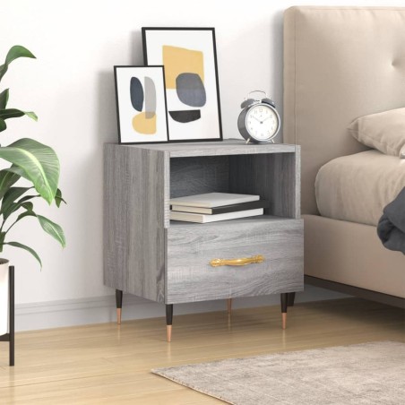vidaXL Mesita de noche madera de ingeniería gris Sonoma 40x35x47,5 cm