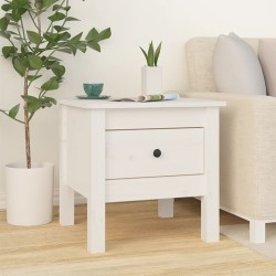 vidaXL Mesa auxiliar de madera maciza de pino blanco 40x40x39 cm