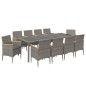 vidaXL Set comedor jardín 11 pzas cojines ratán sintético negro y gris vidaXL Set comedor jardín 11 pzas cojines ratán sintético negro y gris