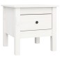 vidaXL Mesa auxiliar de madera maciza de pino blanco 40x40x39 cm vidaXL Mesa auxiliar de madera maciza de pino blanco 40x40x39 cm