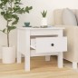 vidaXL Mesa auxiliar de madera maciza de pino blanco 40x40x39 cm vidaXL Mesa auxiliar de madera maciza de pino blanco 40x40x39 cm