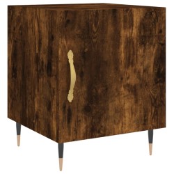 vidaXL Mesita de noche madera de ingeniería roble ahumado 40x40x50 cm