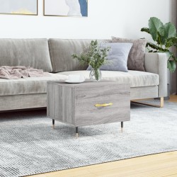 vidaXL Mesa de centro madera contrachapada gris Sonoma 50x50x40 cm