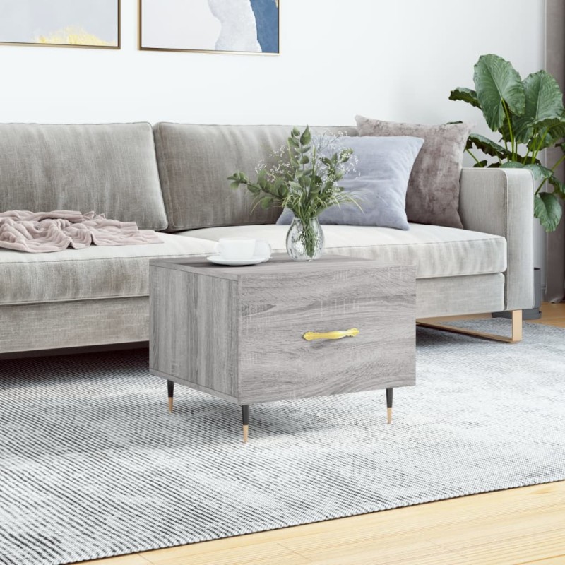 vidaXL Mesa de centro madera contrachapada gris Sonoma 50x50x40 cm vidaXL Mesa de centro madera contrachapada gris Sonoma 50x50x40 cm