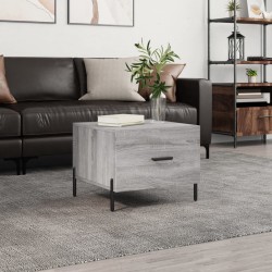 vidaXL Mesa de centro madera contrachapada gris Sonoma 50x50x40 cm