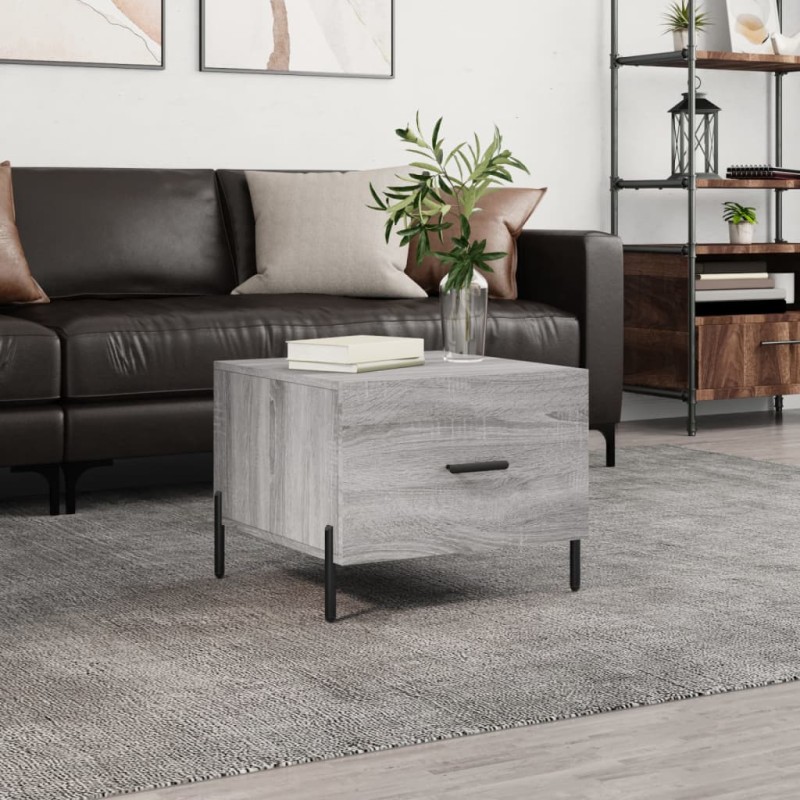 vidaXL Mesa de centro madera contrachapada gris Sonoma 50x50x40 cm vidaXL Mesa de centro madera contrachapada gris Sonoma 50x50x40 cm