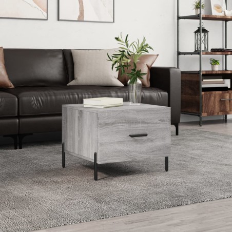 vidaXL Mesa de centro madera contrachapada gris Sonoma 50x50x40 cm