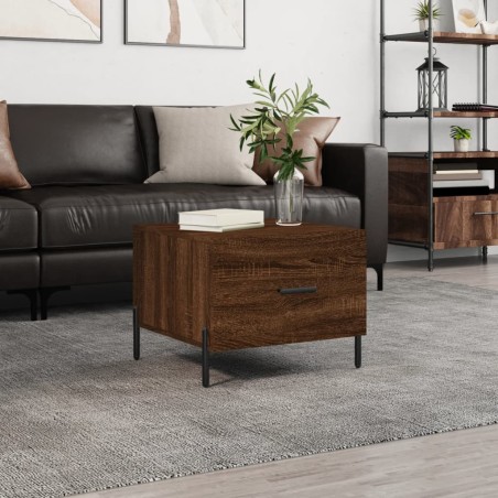 vidaXL Mesa de centro madera contrachapada roble marrón 50x50x40 cm