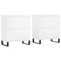 vidaXL Aparadores 2 uds madera contrachapada blanco brillo vidaXL Aparadores 2 uds madera contrachapada blanco brillo