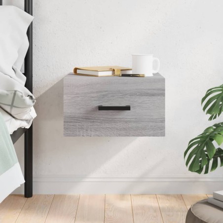 vidaXL Mesita de noche de pared color gris Sonoma 35x35x20 cm