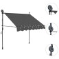 vidaXL Toldo manual retráctil con LED gris antracita 150 cm vidaXL Toldo manual retráctil con LED gris antracita 150 cm