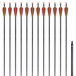 Flechas de carbono para arco recurvo estándar, 30" 0,76 cm, 12 pzas