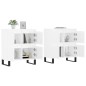 vidaXL Aparadores 2 uds madera contrachapada blanco brillo vidaXL Aparadores 2 uds madera contrachapada blanco brillo