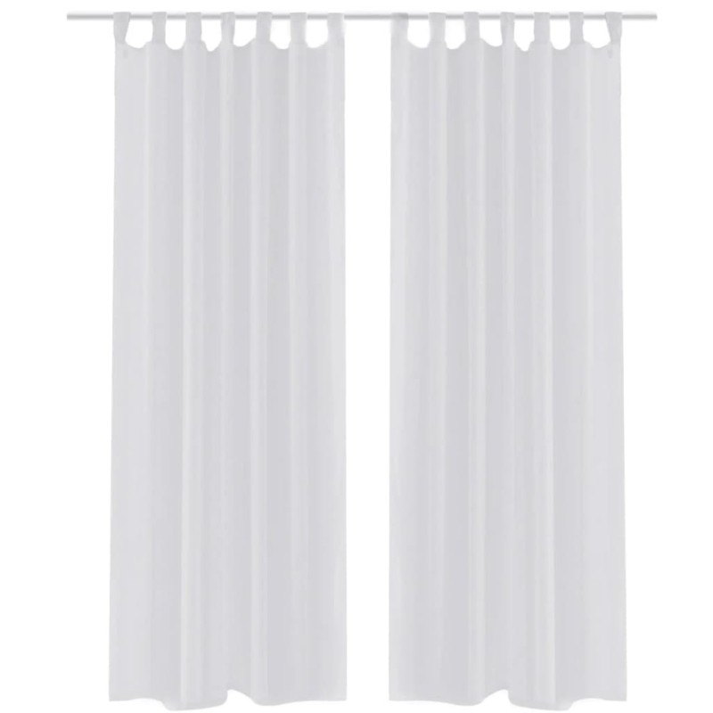 2 Cortinas blancas transparentes 140 x 175 cm 2 Cortinas blancas transparentes 140 x 175 cm