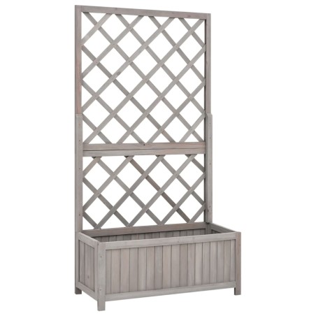 vidaXL Jardinera enrejada de jardín madera de abeto gris 70x30x135 cm