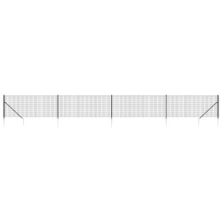vidaXL Cerca de alambre con pinchos de anclaje gris antracita 0,8x10 m