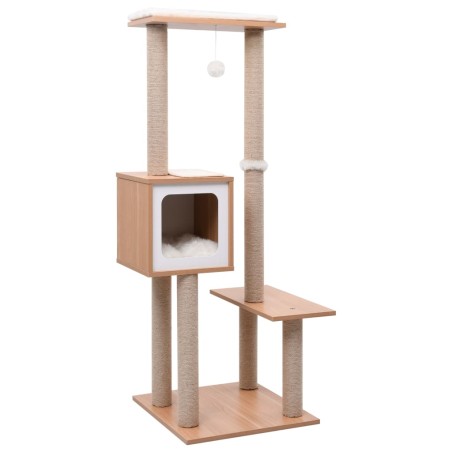 vidaXL Rascador para gatos con alfombra rascadora de sisal 129 cm
