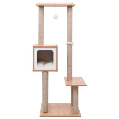 vidaXL Rascador para gatos con alfombra rascadora de sisal 129 cm