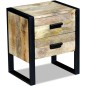 vidaXL Mesa auxiliar con 2 cajones madera maciza de mango 43x33x51 cm vidaXL Mesa auxiliar con 2 cajones madera maciza de mango 43x33x51 cm
