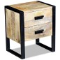 vidaXL Mesa auxiliar con 2 cajones madera maciza de mango 43x33x51 cm vidaXL Mesa auxiliar con 2 cajones madera maciza de mango 43x33x51 cm
