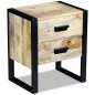 vidaXL Mesa auxiliar con 2 cajones madera maciza de mango 43x33x51 cm vidaXL Mesa auxiliar con 2 cajones madera maciza de mango 43x33x51 cm
