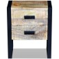 vidaXL Mesa auxiliar con 2 cajones madera maciza de mango 43x33x51 cm vidaXL Mesa auxiliar con 2 cajones madera maciza de mango 43x33x51 cm