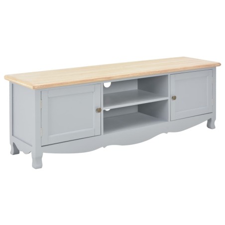 vidaXL Mueble para TV madera maciza de mango gris 120x30x40 cm