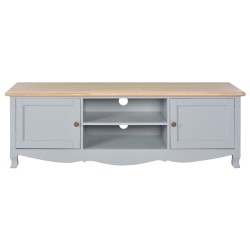 vidaXL Mueble para TV madera maciza de mango gris 120x30x40 cm