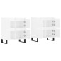 vidaXL Aparadores 2 uds madera contrachapada blanco brillo vidaXL Aparadores 2 uds madera contrachapada blanco brillo