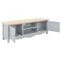 vidaXL Mueble para TV madera maciza de mango gris 120x30x40 cm