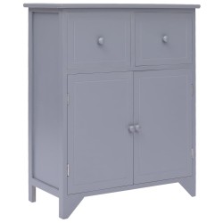 vidaXL Armario auxiliar de madera de paulownia gris 60x30x75 cm